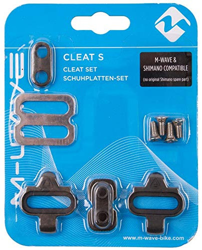 M-Wave Schuhplatten-Set, ebenfalls passen für Shimano Pedale Cleat S, schwarz/Silber, 13118121