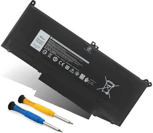 ANTIEE F3YGT Laptop Batteria di Ricambio per Dell Latitude 12 7000 7280 7290 Latitude 7380 7390 7480 7490 E7480 E7280 Notebook 0F3YGT DM3WC DM6WC 0DM3WC 2X39G KG7VF V4940 451-BBYE 7.6V 60Wh