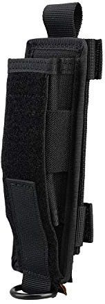 VIPERADE MOLLE flashlight bag, flashlight holder for the duty belt, nylon flashlight holster Molle bag for horizontal and vertical carry, universal fit for standard size flashlights (A-Black)