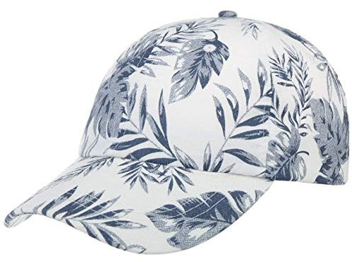 Lipodo Leaf Baseballcap Damen/Herren - One Size (ca. 55-59 cm) - Mit Baumwolle - Basecap mit Klettverschluss - Leichte Baseballmütze - Unisex-Baseballkappe - Kappe Frühjahr/Sommer weiß One Size