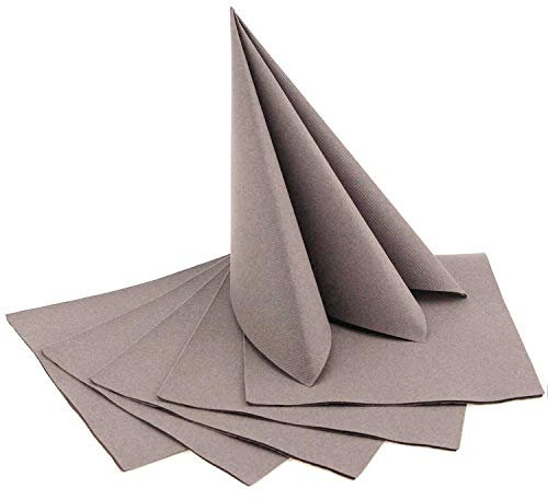 50 Stück Servietten TAUPE Toffee 40 x 40 cm stoffähnlich zum falten Cappuccino Hochzeit Geburtstag Dinner Mundservietten biologisch abbaubar