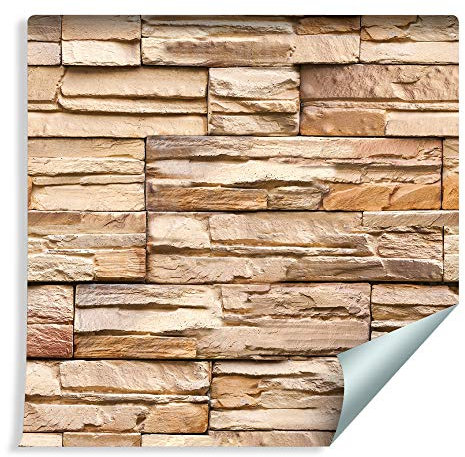 Muralo - 3D Tapete Steinoptik - Vliestapete - Fototapete 3d Effekt - Tapete für Wohnzimmer Schlafzimmer Wandtapete Steintapete - Ziegelmuster - [0,53 x 10 m]
