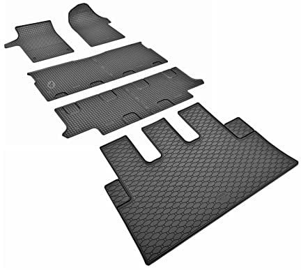 Rigum Kofferraumwanne und Gummifußmatten, Schwarz, geeignet für Mercedes Vito Viano 8-9 Sitzer ab 2014, 80 cm, Kunststoff, Gummi