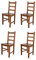t m c s Tommychairs - 4er Set Stühle Rustica für Küche und Esszimmer, Robuste Struktur aus Buchenholz, in der Farbe Helles Nussbraun lackiert und Sitzfläche aus Holz