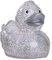 Schnabels Badeente Wings - Geschenk für Geburt Geburtstag Namenstag Kinder Baby Freund-in Mädchen Junge - lustig originell Glücksbringer - Spielzeug Quietsche-Ente Deko Badewanne (Glitzer-Silber)