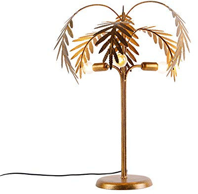 Qazqa botanica - Lampe de table - 3 lumière - Ø 45 cm - Doré/Laiton - Rustique - éclairage intérieur - Salon I Chambre