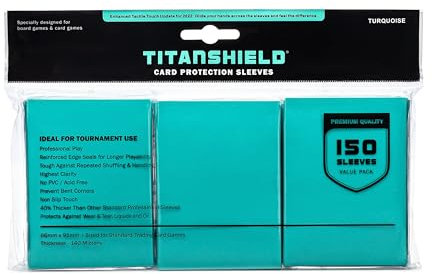 TitanShield (150 Sleeves/Turquoise Standard Size Board Game Trading Card Sleeves Deck Protector for MTG, Dropmix