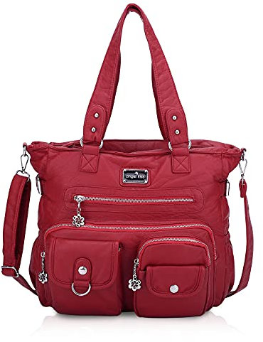 Angel Kiss Geldbörsen und Handtasche für Damen, weiches PU-Leder, Schulter-Handtasche für Damen, Tragetasche mit Tragegriff oben, 92#rot