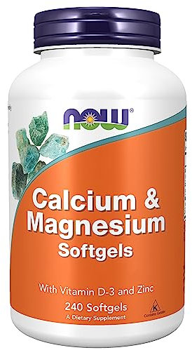 Now Foods, Calcium & Magnesium Softgels, 240 Weichkapseln, Laborgeprüft, Vitamin D3, Zink, Glutenfrei