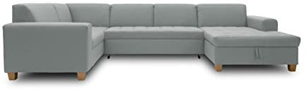 DOMO. collection Wohnlandschaft Sugar, Sofa, Couch, Polstergarnitur, Moderne U-Form, 162 x 333 x 199 cm, mint-grün