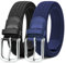 MATLAB 2er-Pack Stretchgürtel für Damen & Herren – Elastische Flechtgürtel aus Stoff, Verstellbar & Dehnbar, 3,3 cm breit, Schwarz & Blau, Länge 110 cm
