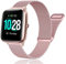 SUGARJAR Metall Armband Kompatibles GRV FC1,19mm Ersatzarmband für Veryfitpro,Yamay fitness,GRV,Willful,Popglory,Blackview,UMIDIGI,ID205S ID205G ID215G ID216 SW020 SW023 WF021 WF025 Uwatch3