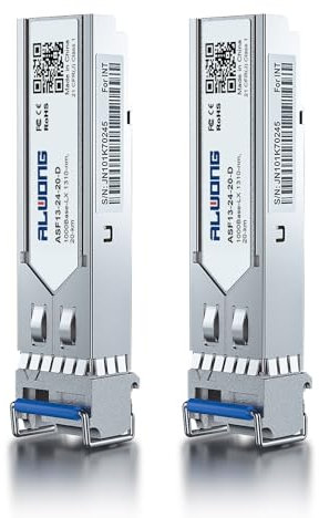 ALWONG 1000Base-LX/LH Fiber Transceiver, 1.25G Single Mode SFP LC Module, 1310nm, SMF, 20km, for Cisco GLC-LH-SMD, Ubiquiti UniFi, Meraki MA-SFP-1GB-LX10, Intel, TP-Link, Mikrotik, Fortinet, etc.