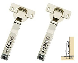 GEFONG 95 Grado Totalmente Solapado Bisagras con Amortiguadores 35mm para Puerta de Armario Cocina Bisagra Silenciosa de Cierre Suave pare Puertas de Muebles 2 Piezas