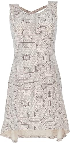 GURU SHOP Mini abito con spalline in cotone biologico, abito Vokuhila da donna, bianco naturale, 50