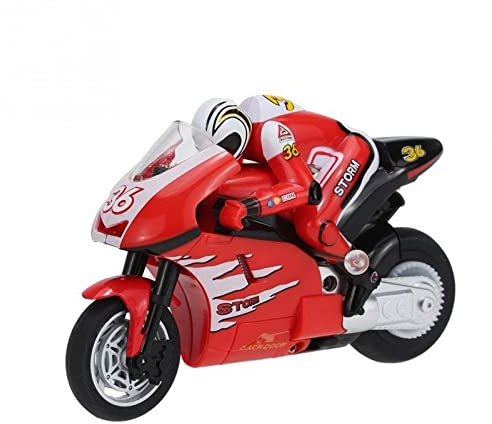 Canaux RC Moto Télécommande Électrique Sans Fil Haute Vitesse - Voiture De Course Drift Tilt Jump Pour Garçons, Enfants et Adultes - Jouet Cadeau (Color : Red)