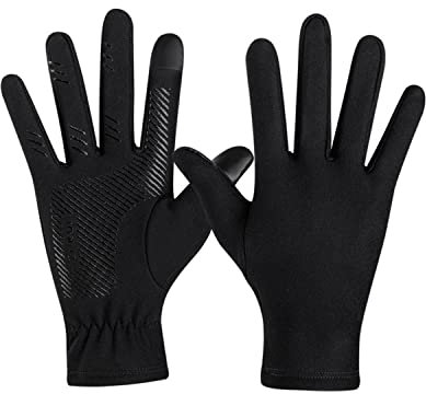NINVVS Adult Unisex Black Touch Screen Winter Non-Slip Outdoor Sports Driving Cycling Windproof Gloves, M Size