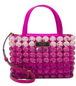 Kate Spade Tote Bag Candy Beaded Pink Jewelled Handbag, pink