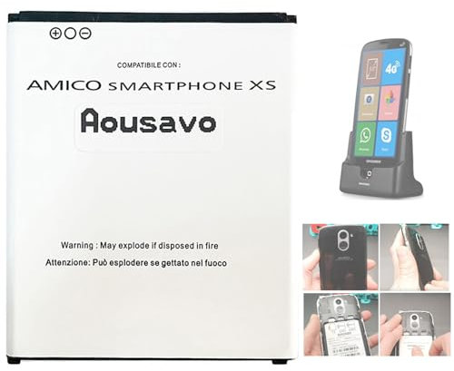 Aousavo Batteria di ricambio per Amico smartphone XS compatibile con BRONDI Amico Smartphone XS