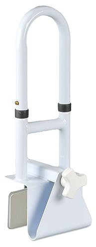 Icedeer Adjustable Bathtub Grab Bars for Seniors, Tub Handle Grab Bar for Elderly Bath Support, Bathtub Safety Rail, White