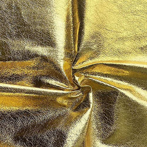 XHT Glänzendes Kunstleder 90 x 135 cm, Weiche Stoff, Kunstleder Meterware, Zum Herstellen Von Schuhen/Beutel/Gürtel/Handwerk (Golden)