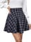 REORIA Damen ausgestellte A-Linie Faltenröcke Mini Karierter Rock Tennis Schule Tanz Skort Cheerleader Kostüm Marineblau Kariert L