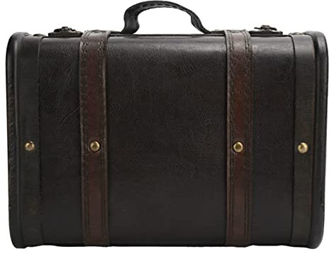 Natudeco Vintage-Aufbewahrungskoffer aus Holz, Dekorativer Koffer, Holz, Retro-Aufbewahrungsbox, Fotografie-Requisiten-Koffer Für Heimstudio-Dekorationen