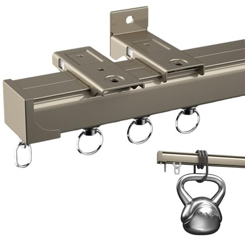 Schwerlast Gardinenschiene Vorhangschiene, Glattes, Leises Vorhangschienen-Set Mit Beschlägen, Deckenschiene für Vorhänge, Raumteiler, Flexible Schiebevorhangschiene, Trennwand Vorhangschiene (Color
