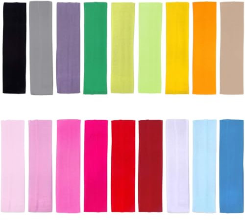 18 Pezzi Fascia Elastica Capelli,Fasce per Capelli Yoga Donne in Cotone,fasce per capelli da donna larghe, fascia per capelli traspirante per assorbire il sudore