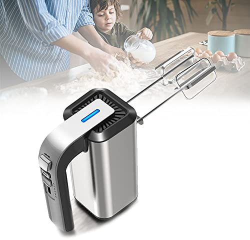 Hand Mixer Electric With Turbo Boost/Self-Control Speed - 5 Speed + Eject Button + Stainless Steel Accessories - Easy Whipping Dough, Cream - Kitchen Mixers