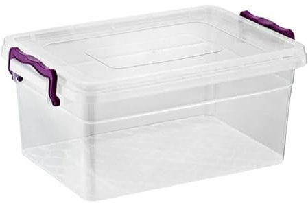 Set Of Two Plastic Storage Box Boxes Lid Handles Food Container Home Kitchen Office Box UK (10L)