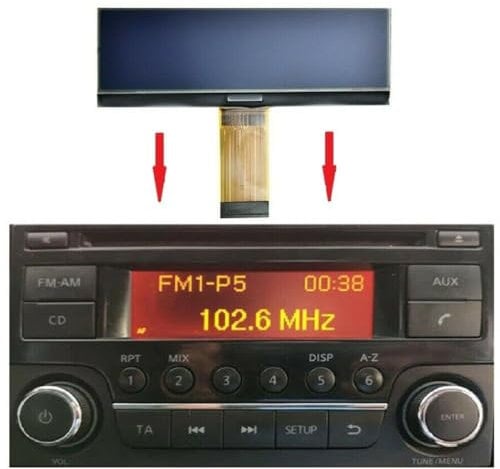 ZYWUOY Display per autoradio con lettore radio, 123 x 36 pixel, schermo LCD per Nissan Qashqai, Juke, Micra, Navara, NV200, 86KK2U00SC975YHH13FFO
