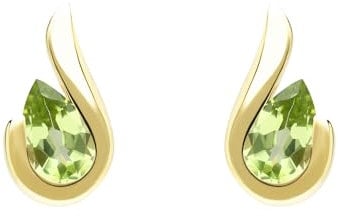 Ivy Gems 9ct Yellow Gold Pear Cut Peridot Stud Earrings