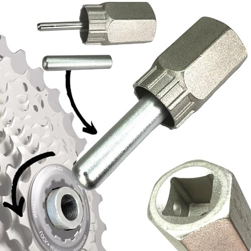 Fantic26 Fahrrad Kassettenabzieher MTB Ebike Road Ketten Verschlussring Centerlock Montage Werkzeug Nuss Montage Nuss 5mm & Magnetadapter für 12mm Steckachsen Führung