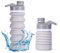 NAVTUE Faltbare Trinkflasche, 550 ml Faltbar Wasserflasche für Reisen, Fitnessstudio, Wandern, Büro, Camping (Grau)