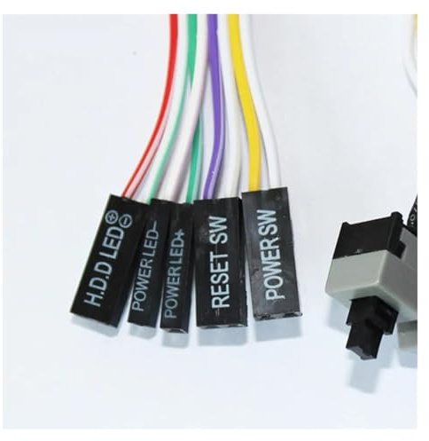 55CM computer motherboard Power cable on/off/restart with LED light Power reset switch push button switch ZDVHOMCB