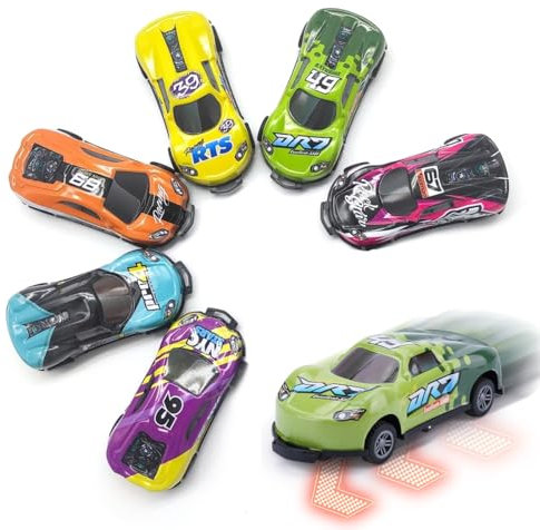 WeddHuis 6 Stück Stunt Spielzeugauto 360° Drehbares Spielzeugautos, Springendes Trägheits, Legierung Zurückziehen Katapult, Kreativität Mini Auto Modelle Spielpreise für Kinder Jungen (Zufällige)