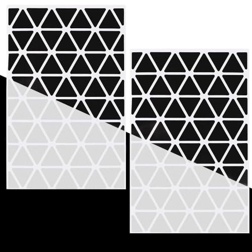 Aluscota Reflektoren Sticker Fahrrad - Reflektoren Aufkleber Schwarz für Helm,Fahrrad,Auto,Elektroroller- Dreiecke- Reflektierende Sticker Set für Kinder Erwachsene (Black/2pcs)