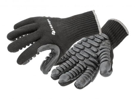 Högert Technik BROL Gants de protection anti-vibrations avec revêtement en polyuréthane - Noir - Taille 10 - Absorbe les chocs - Résistant à l'abrasion - Idéal pour travailler avec des outils lourds