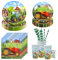 Aitsite Lot de 100 assiettes de fête d'anniversaire pour 20 invités Motif tracteur et tracteur