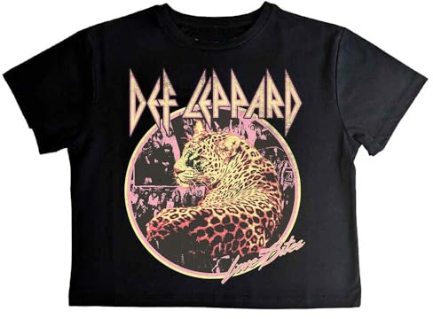 Rock Off officially licensed products Def Leppard Love Bites Band Logo Crop Top XXL Black