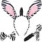 Zebra Verkleiden, 3 Stück Cosplay Zebra Set, Zebra Erwachsene Cosplay Accessoires, Zebra Karneval Party Verkleidung, Zebra Ohren Stirnband Fliege Schwanz, für Erwachsene Kinder Themenparty