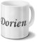 printplanet Tasse mit Namen Dorien - Motiv Chrom-Schriftzug - Namenstasse, Kaffeebecher, Mug, Becher, Kaffeetasse - Farbe Weiß