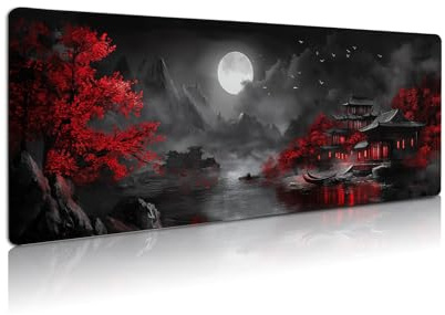 Extended Gaming Mouse Pad, Large Mouse Mat 3 mm Nature Rubber Base Mousepad with Stitched Edges, Non-Slip Desk Mat for Office Home Great Gift 31.5x11.8 Inch (Dark Canyon 5)