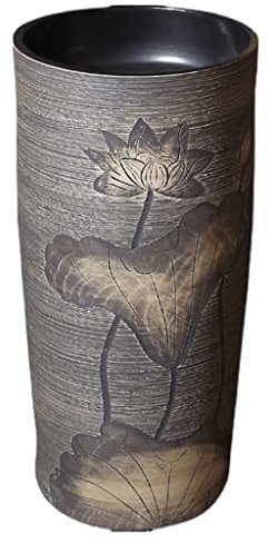 WOTZOV Lavandino a Colonna per Il Bagno Lavandino a Colonna per Il Bagno Lavandino in Ceramica Indipendente per Balcone Lavandino da appoggio per Il Bagno con Rubinetto Lavandin