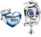 MSPOVOF Blau 2025 Abschluss Herz & Eule Charm 925 Sterling Silber 5A Zirkonia Anhänger für Armband Halsketten Schmuck Geschenk für Damen Frauen