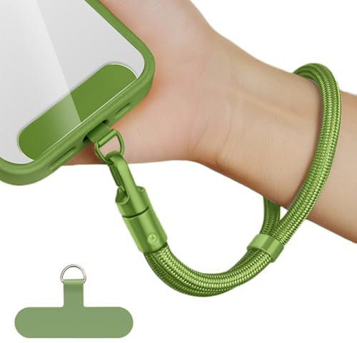 AOKSUNOVA Cinturino per cellulare corto per cellulare da polso, cinturino da polso, cordino corto, colore verde
