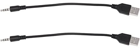 Lbvzxkad 2X 3.5mm Clavija Jack de Audio AUX A USB 2.0 Macho Cable del Cargador Cable Adaptador para MP3 del Coche