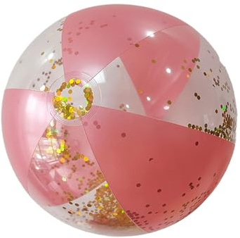 Balles de plage à paillettes gonflables, confettis gonflables à confettis de piscine Bautes, ballon de sport de sable clair pour les faveurs de piscine extérieure