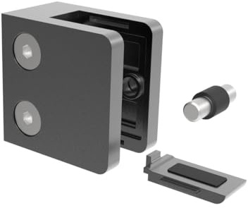 Glasklemme Zamak Glashalter Anthrazit 45x45mm RAL 7016 Glasklemmhalter